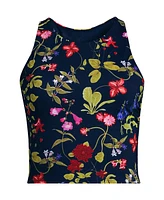Lands' End Plus High Neck Racerback Tankini Top