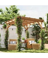 Outsunny 6.6' x 6.6' Outdoor Pergola, Wood Gazebo,