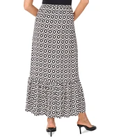 Vince Camuto Women's Printed Ruffled Pull-On Midi Skirt