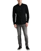 Perry Ellis Men's Slim Fit Long Sleeve Button-Front Dobby Cotton Shirt