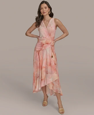 Donna Karan New York Women's Printed Ruched A-Line Dress