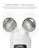Tzumi Slf 2-in-1 Microcurrent Facial Device Led Red Light Therapy Massager Tool