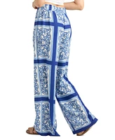 Bcx Juniors' Printed Pull-On Wide-Leg Pants