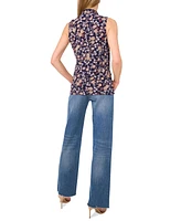 Vince Camuto Women's Floral Crossover Wrap-Front Sleeveless Top