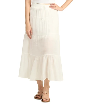 Bcx Juniors' Smocked-Waist Tiered Maxi Skirt