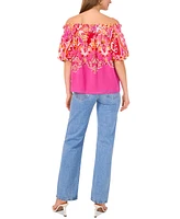 Sam & Jess Women's Floral-Print Off-The-Shoulder Top