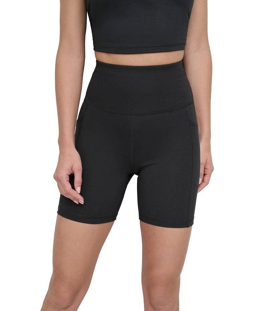 Dkny Sport Women's Balance Compression Super-High Rise Bike Shorts