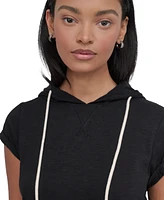 Dkny Sport Women's Roll-Sleeve Hooded Sneaker Dress