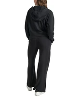 Dkny Sport Women's Cotton-Blend Stud-Logo Full Zip Hoodie
