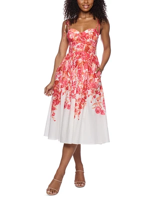 Alex & Sophia Juniors' Floral-Print Bustier Dress