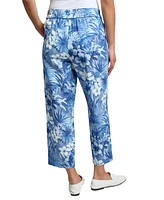 Jones New York Women's Printed Cropped Pull-On Pants