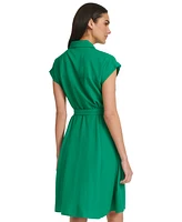 Calvin Klein Women's Belted Cap-Sleeve Shirtdress