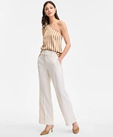 I.n.c. International Concepts Women's Striped One-Shoulder Top, Exclusively at Macy's