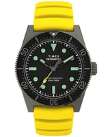 Timex Men's Analog Yellow Rubber Strap Watch, 41mm