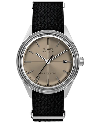 Timex Men's Mechanical Automatic Black Nylon Strap Watch, 38mm