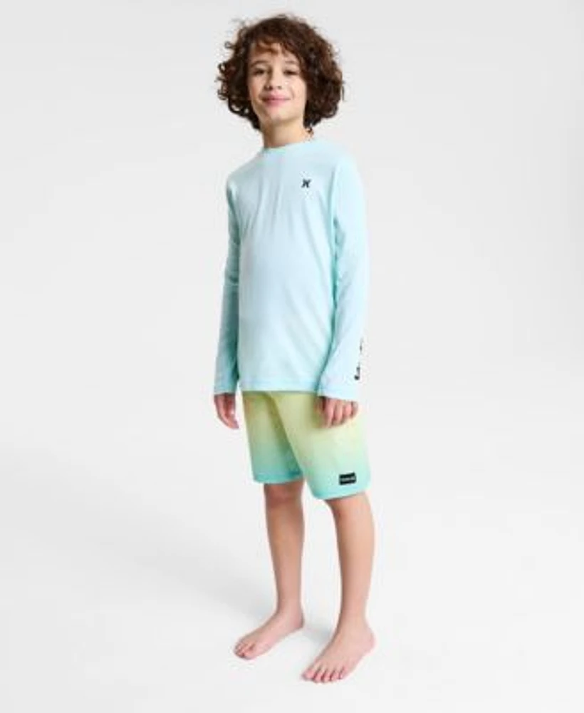 Hurley Big Boys Icon Long Sleeve T Shirt First Light Swim Shorts