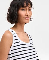 On 34th Women's Cotton Striped Scoop Tank Top, Exclusively at Macy's