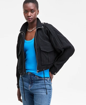 On 34th Women's Cotton Gauze Cropped Jacket, Exclusively at Macy's
