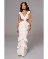 Jluxlabel Women's Sunshine Ruffle Linen Dress