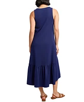 Jones New York Women's Sleeveless Ruffle High-Low Midi Dress