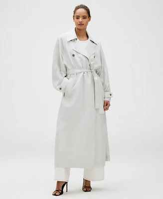 Calvin Klein Women's Relaxed Double-Breasted Trench Coat