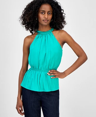 I.n.c. International Concepts Women's Sleeveless Halter Peplum Top, Exclusively at Macy's