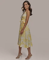 Donna Karan New York Women's Floral-Print Cotton A-Line Dress