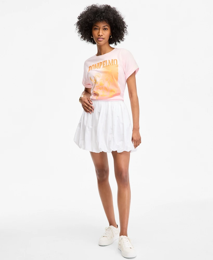 On 34th Women's Cotton Bubble-Hem Mini Skirt, Exclusively at Macy's
