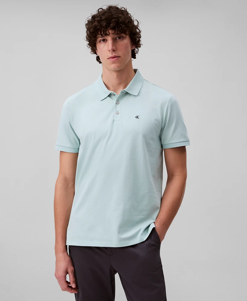 Calvin Klein Men's Regular-Fit Smooth Cotton Monogram Logo Polo Shirt