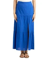 Bcx Juniors Clip Dot Smocked Hem Sleeveless Top Tiered Maxi Skirt