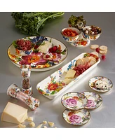 Mackenzie-Childs White Flower Market Appetizer Plates, Set of 4