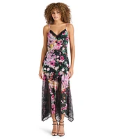 Steve Madden Women's Delia Printed Lace-Trim Maxi Dress