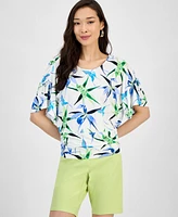 I.n.c. International Concepts Women's Side-Tie Animal-Print Top, Exclusively at Macy's