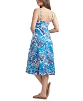 Bcx Juniors' Printed Cotton Sweetheart Midi Dress