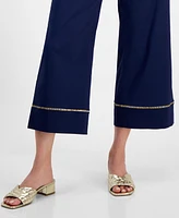 Jm Collection Women's Metallic-Trim Pull-On Capri Pants, Exclusively at Macy's