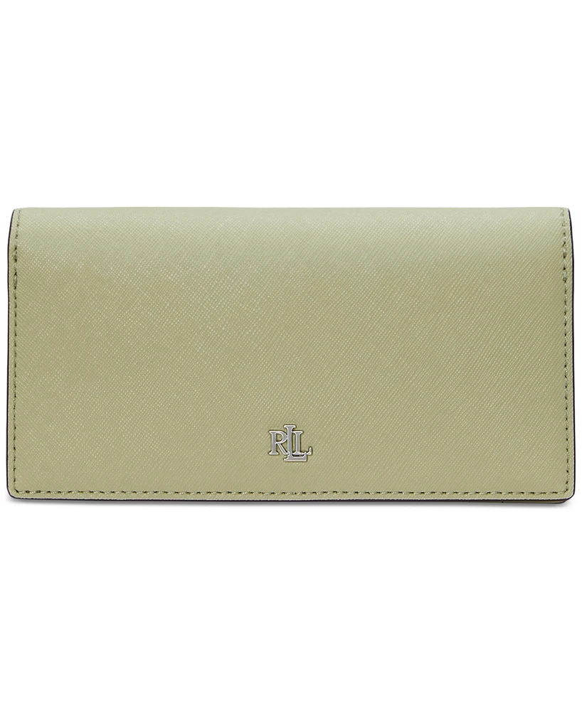 Lauren Ralph Crosshatch Leather Slim Snapped-Closure Wallet