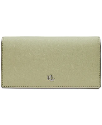 Lauren Ralph Crosshatch Leather Slim Snapped-Closure Wallet