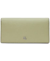 Lauren Ralph Crosshatch Leather Slim Snapped-Closure Wallet