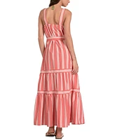 Elan Women's Belted Tiered Maxi Dress