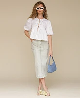 Avec Les Filles Women's Denim Midi Skirt