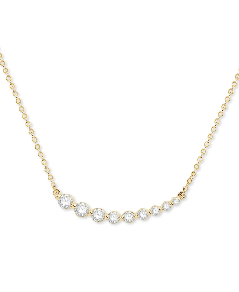 Diamond East West Necklace (1/2 ct. t.w.) in 14k Yellow Gold