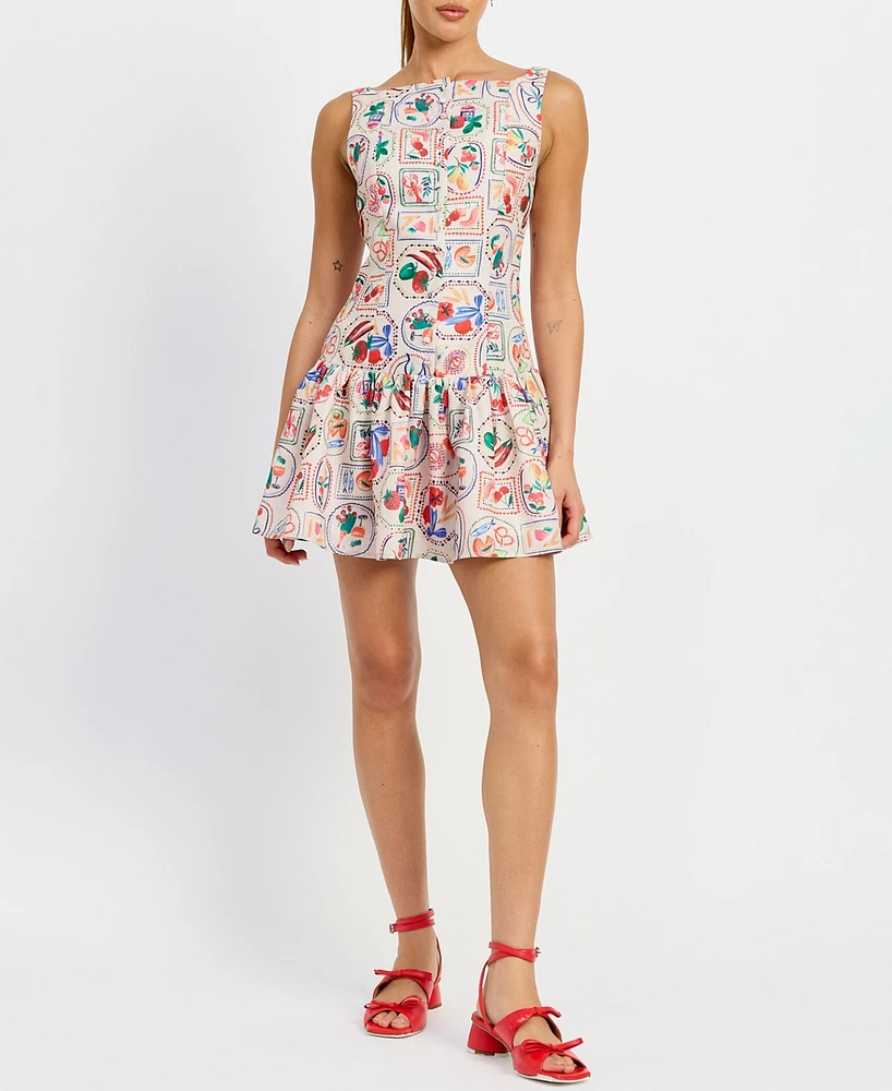En Saison Women's Nayeli Printed Mini Dress
