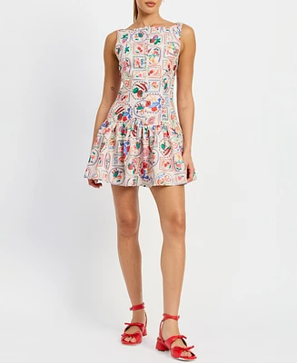 En Saison Women's Nayeli Printed Mini Dress