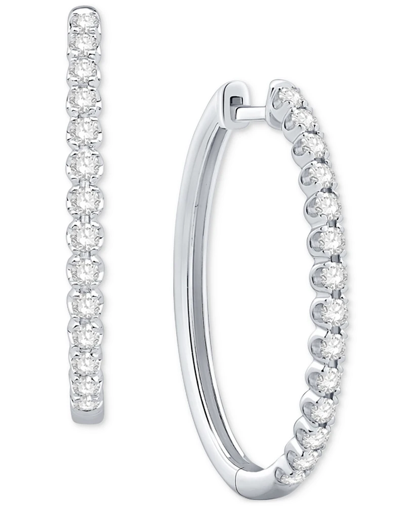 Diamond Hoop Earring (3/4 ct.tw.) 10k White Gold or Yellow