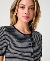 French Connection Women's Zig Zag Striped Knit Cardigan
