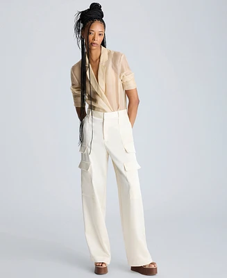 Kenneth Cole Women's High-Rise Cargo Pants