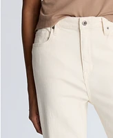 Kenneth Cole Women's High-Rise Straight-Leg Wide-Cuff Jeans