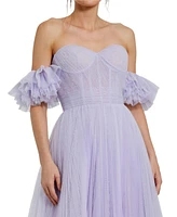 Mac Duggal Women's Off The Shoulder Tulle A Line Gown