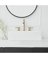 8 in. Widespread Double Handle High-Arc Bathroom Faucet Water-Saving With Drain Kit Brushed Nickel