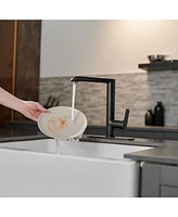 Single Handle Standard Kitchen Faucet in Matte Black